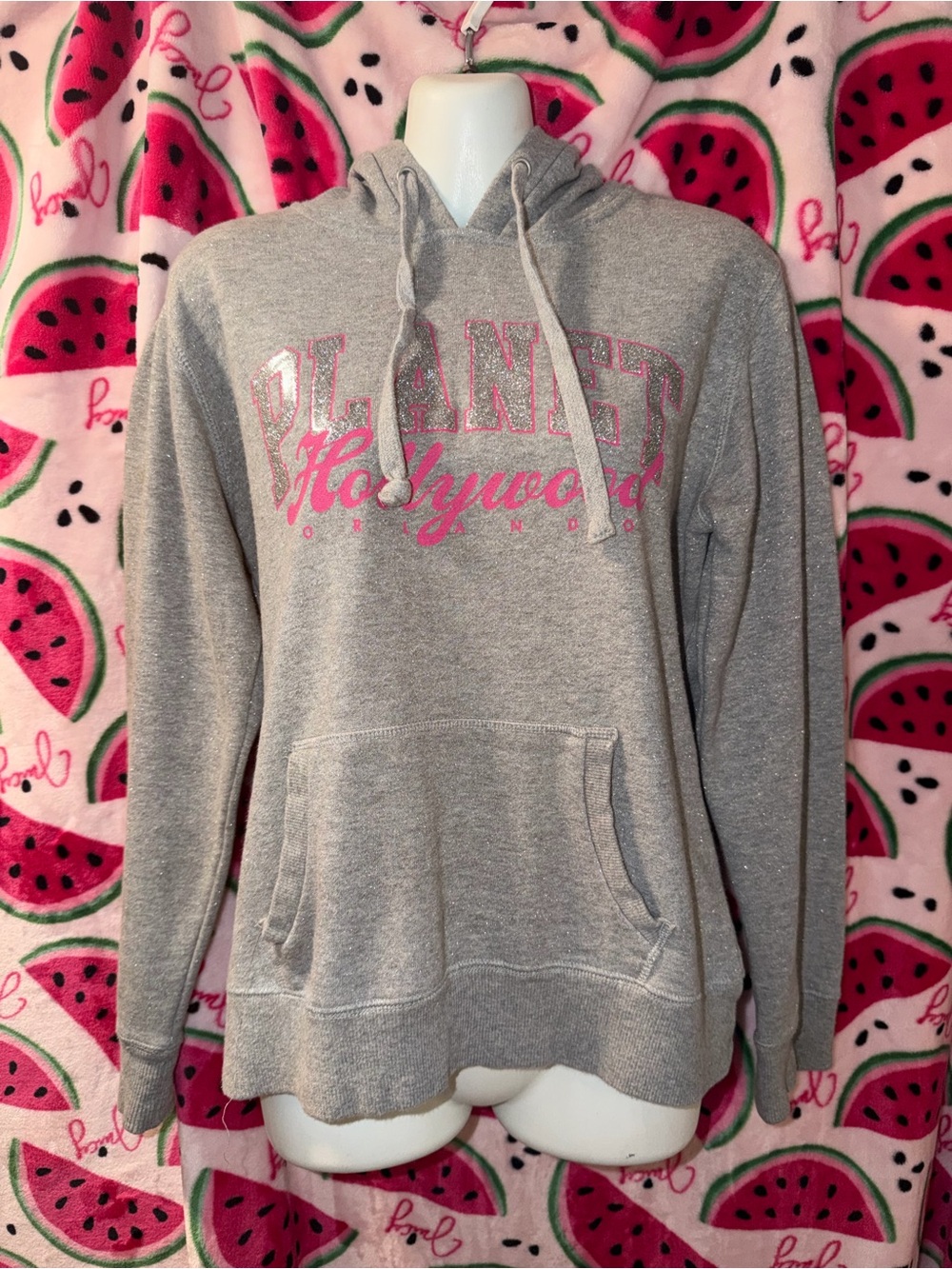 🩶🩷 Planet Hollywood Sparkly Pullover Hoodie
